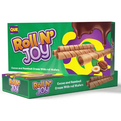 Que Wafer Roll N'Joy Rolls Chocolate 100g x 24