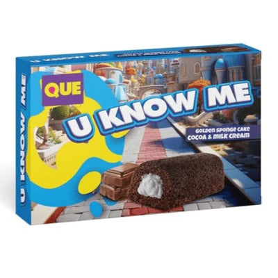 Que Sponjy Cake Cacao & Milk Cream 200g x 18